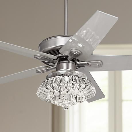 52 Windstar Ii Brushed Nickel Crystal Light Kit Ceiling Fan 9t619 Lamps Plus Silver Modern Ceiling Fan, Crystal Ceiling Fan Light Kit