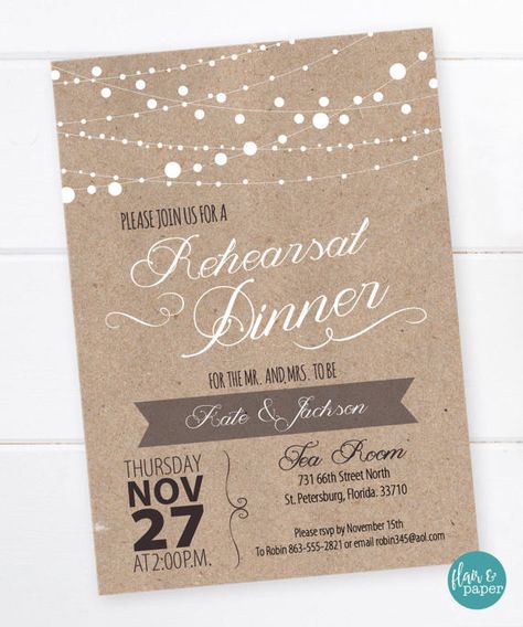 rustic rehearsal dinner invitation dinner party invitation
