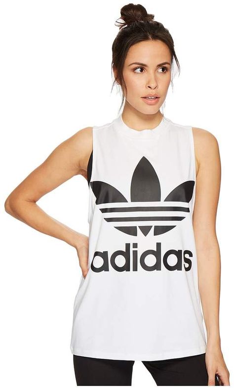 adidas Originals Damen Trefoil Crop Top Schwarz adidas Originals Damen Trefoil Crop Top Schwarz