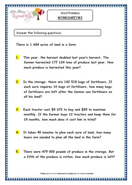 Printable 5th Grade Math Worksheets Resources New 2018 Math Worksheets Word Problem Worksheets Word Problems