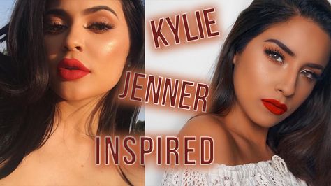 Simple Sunset Eyes Red Lips Kylie Jenner Makeupbyariel