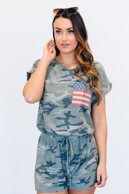heymoney Womens Summer Camouflage Short Sleeve Zipper Party Jumpsuit Rompers heymoney Womens Summer Camouflage Short Sleeve Zipper Party Jumpsuit Rompers