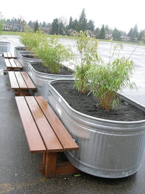 Large Metal Planters Foter With Images Patio Garden Large Metal Planters Foter With