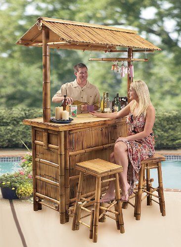 South Pacific Bamboo Tiki Bar Patio Lawn Garden Outdoor Sets Set Bamboo Tiki Bar Patio, Outdoor Tiki Bar Furniture
