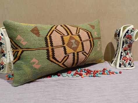 lumbar pillowkilim pillow lumbarkilim kilim pillow 24x12 Pillow Cover