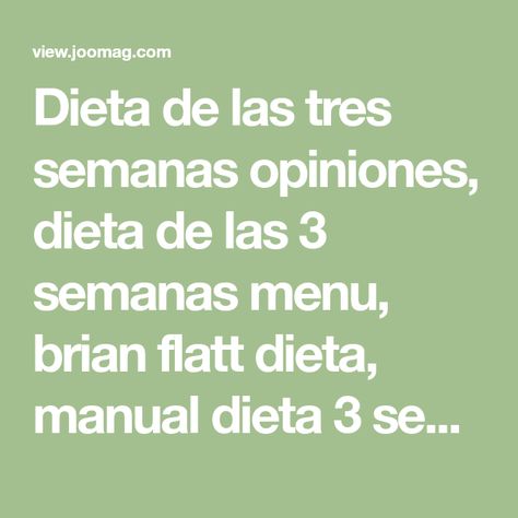 Dieta de las 3 semanas pdf