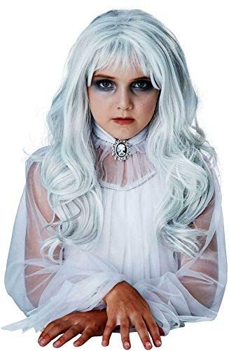 Curly Black /& Silver Wig Ladies Fancy Dress Halloween Witches Costume Accessory