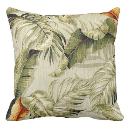 Floral Flowers Foliage Palm Fronds Decor Throw Pillow Zazzle