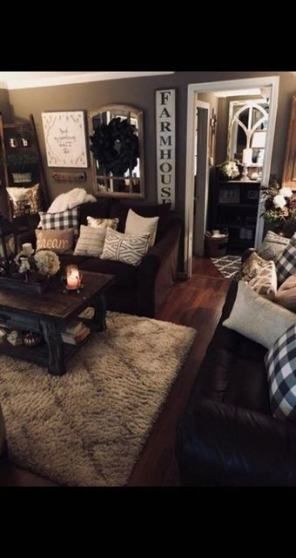 16 Ideas Farmhouse Livingroom Brown Couch Spaces For 2019 Farm House Living Room Living Room Design Decor Home