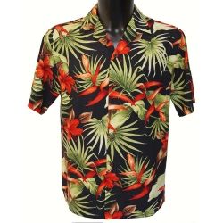 Pas Cher Hawaïenne Fleurs Chemise Homme Courtes Funky Casual Manches Plage Hawaienne Été Hommes Vacances ete Imprimé Button Down Imprimer Palmiers Poche-Avant Tops Blouse Manche Courte Chemises