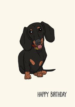 Happy Birthday Dachshund Puppy Dog Card Zazzle Co Uk Happy