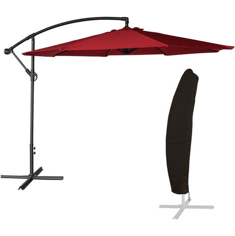 Housse Happy Garden Parasol d/éport/é OAHU Rond 3,50m de diam/ètre Rouge