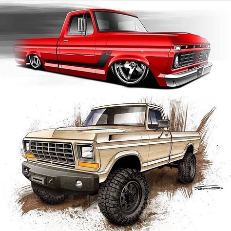 FORD 53/' F100 PICK UP TRUCK LIMITED EDITION CAR DRAWING PRINT 5 CAR COLOURS