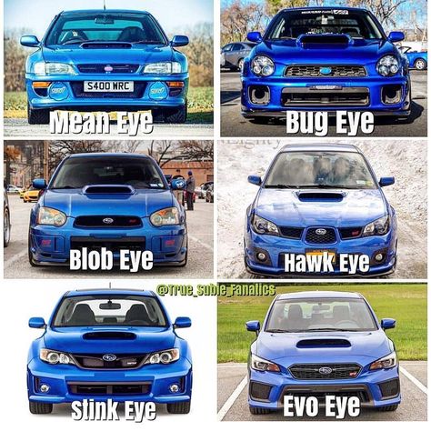 JDM Cars, Subie - Mean Eye, Bug Eye, Blob Eye, Hawk Eye, Stink Eye, Evo