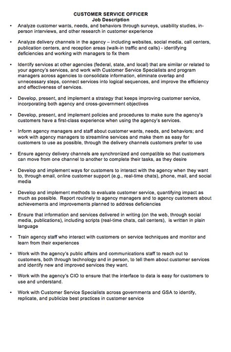 CUSTOMER SERVICE OFFICER Job Description CUSTOMER SERVICE OFFICER - customer service job description CUSTOMER SERVICE OFFICER Job Description CUSTOMER SERVICE OFFICER - customer service job description