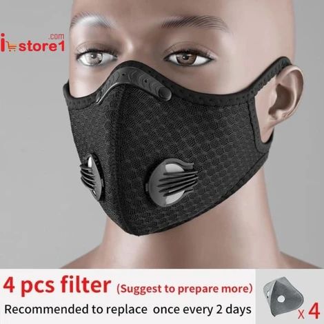Trendy Outdoor Anti Haze Ventilate Mouth-muffle Antidust Cotton Mask with Filter