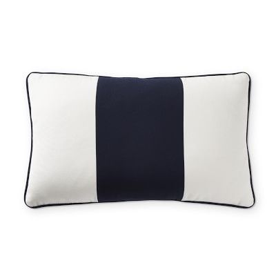 Sunbrella Outdoor Wide Stripe Lumbar Outdoor Pillow Cover Modern Striped