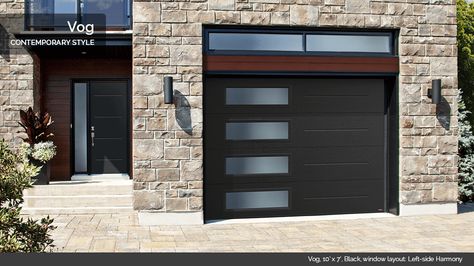 Vog 10 X 7 Black Window Layout Left Side Harmony Contemporary Garage Doors Modern Vog 10 X 7 Black Window Layout, 10 X 10 Garage Door