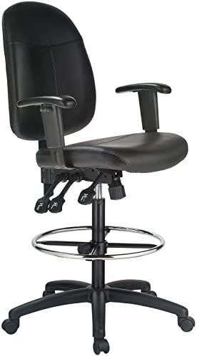 Harwick Black Fabric Ergonomic Adjustable Drafting Chair