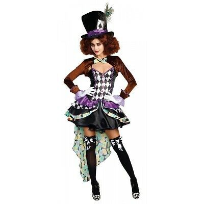 Mad Hatter Costume Adult Alice in Wonderland Halloween Fancy Dress Mad Hatter Costume Adult Alice in Wonderland Halloween Fancy Dress