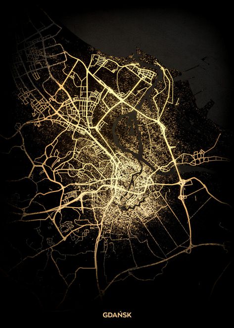 City Lights Poster Print Light Map New York Wall Art Posters