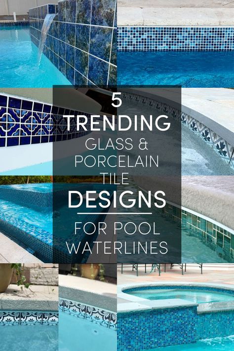 Pool Surface Ideas, Choosing Pool Tile, Pool Tile Designs, Pool Mosaic Tiles, Pool Tiles, Waterline Pool Tile, Mosaic Pool Design, Pool Tile, Decorative Pool Tiles