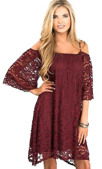 western burgundy dress