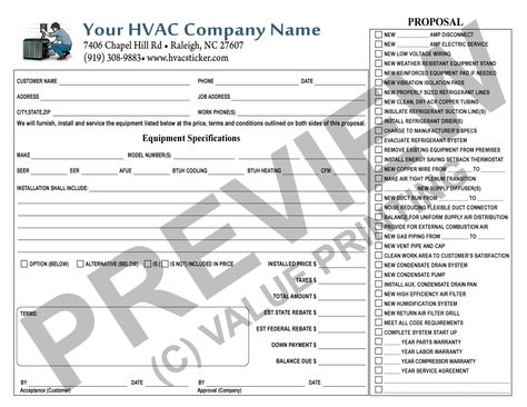 Great HVAC sales contract form where potential rebates are listed - hvac proposal template Great HVAC sales contract form where potential rebates are listed - hvac proposal template