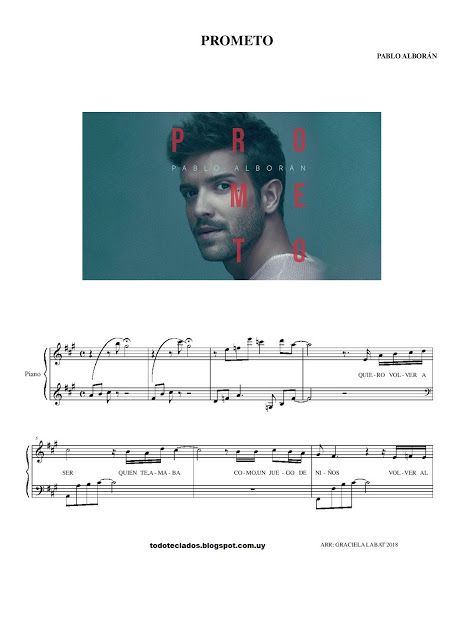 Prometo Pablo Alborán Alboran Partituras Piano Partituras