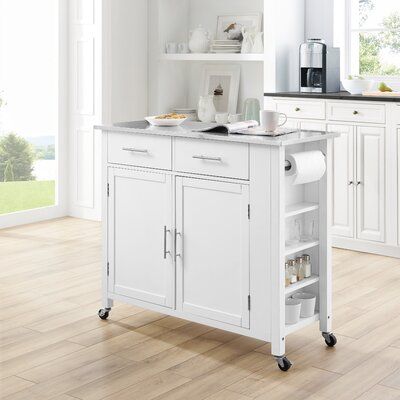 Threshold Enclosed Kitchen Island White White Kitchen Island Kitchen Tops Granite Kitchen Island Stainless Steel Top