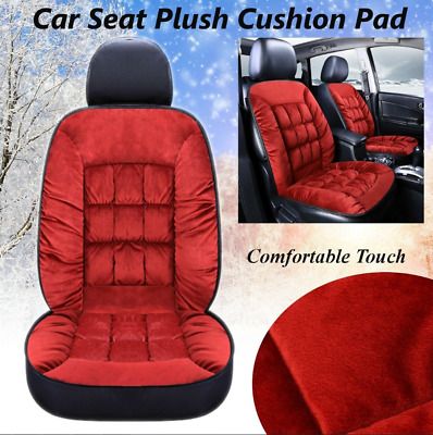 Red Universal Front Car Seat Cushion Comfortable Warm Cover Pad Plush Cotton Uk Seats Red Universal Front Car Seat Cushion, Classic Car Seat Covers Uk