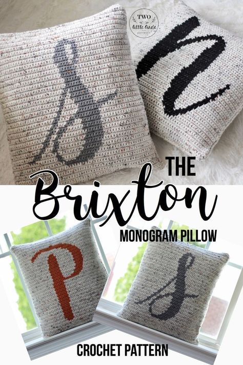 Crochet monogram pillow pattern Joy Pillow Cover Crochet pattern by