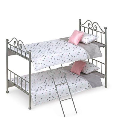 JOYIN Cute Baby Dolls Bunk Bed Set Furniture Toys for Kids and Toddlers Toys Including Ladder and Two Pillows