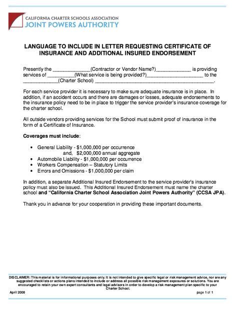 Cerificate Of Insurance Request Letter Sample - - workers compensation manager sample resume Cerificate Of Insurance Request Letter Sample - - workers compensation manager sample resume