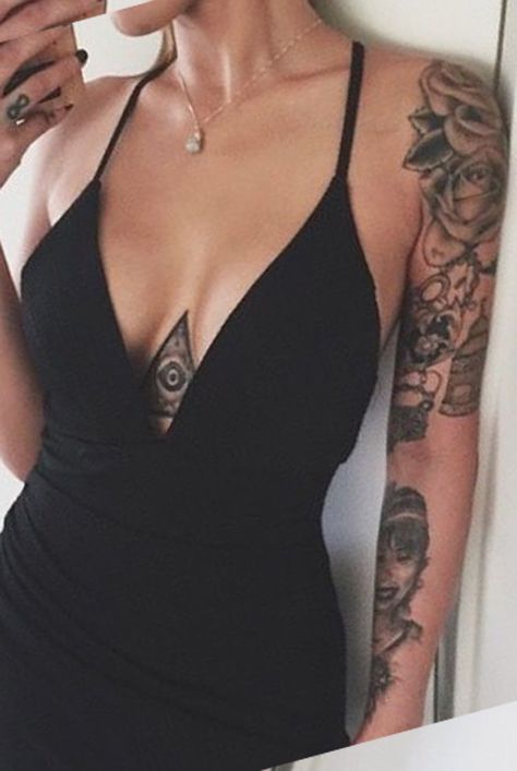 Chest Piece Tattoo Love The Idea Of The Evil Eye Incorporated Will Get A Chest Piece Eventually Chest Piece Tattoos Trendy Tattoos Traditional Tattoo