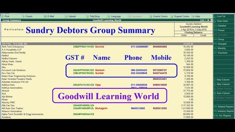 how to find sundry creditors list in tally how to find sundry creditors list in tally