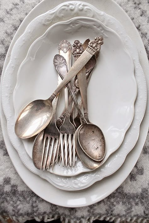 Shabby chic doux en métal vert ustensile//cutlery holder