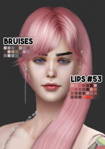 Bruises Lips 53 By Magic Bot For The Sims 4 Spring4sims Sims 4 Hair Loss Women Bruises