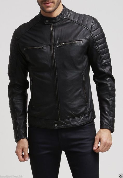 Fashion Homme Style Classique en Cuir Synthétique Moto Veste De Motard Fermeture Éclair Manteau Fashion Homme Style Classique en Cuir Synthétique Moto Veste De Motard Fermeture Éclair Manteau