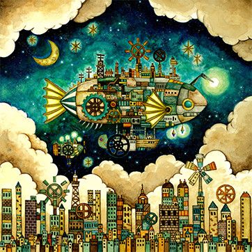 空飛ぶ魚の街 魚イラスト 街 イラスト ポスターデザイン 空飛ぶ魚の街 魚イラスト 街 イラスト ポスターデザイン