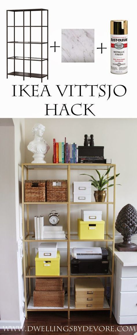 IKEA VITTSJO hack using gold spray Home, Home decor, Ikea hack vittsjo
