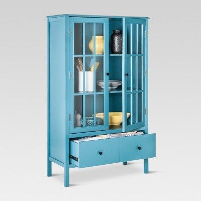 Windham Tall Storage Cabinet With Drawer Teal Threshold Drawers Windham Tall Storage Cabinet With, Tall Teal Storage Cabinet