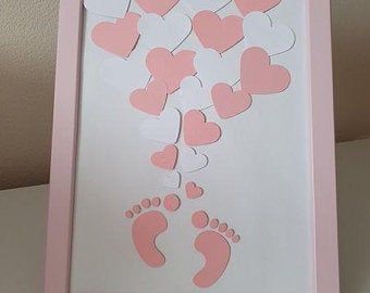 3D Babyparty Geburt Babyshow Personalisiertes Gästebuch Taufe Geburtstag