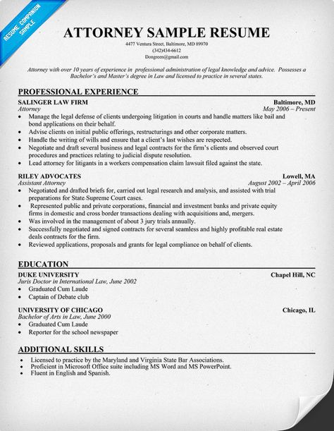 Attorney Resume Sample Law (resumecompanion) Resume Samples - judicial law clerk resume Attorney Resume Sample Law (resumecompanion) Resume Samples - judicial law clerk resume