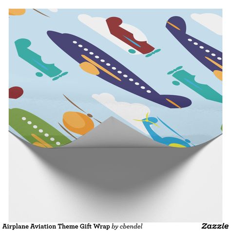 Airplane Aviation Theme Gift Wrap | Zazzle.com | Aviation theme, Gift