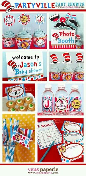 Dr Seuss Baby Shower Ideas | Pinterest | Water bottle labels, Wrapping papers and Water bottles