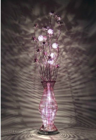 Dramatic Tall Floor Lamp Of Metal And Glass That Looks Like Flowers In A Vase Light Is Designed Han Candle Mirror Flower Decorative Lamps Flower Floor Lamp Decorative Lamps, Flower Floor Lamp Led