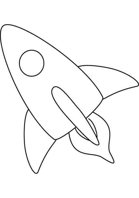 A Simple Pencil Drawing Of Space Shuttle Coloring Page : Kids Play