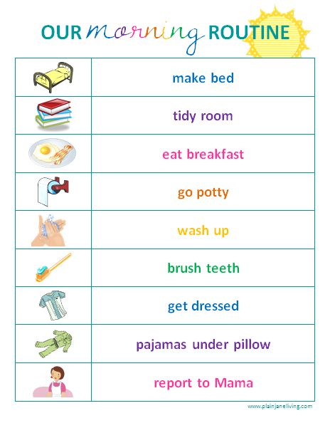 daily routine chart