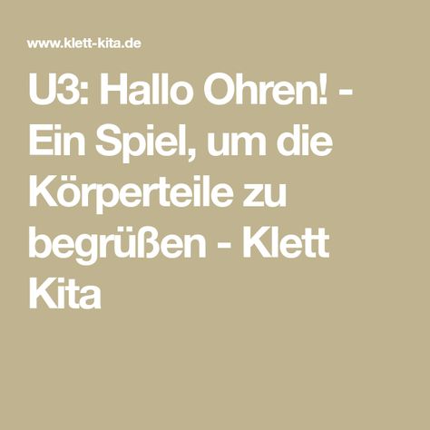 Korperteile kennenlernen im kindergarten